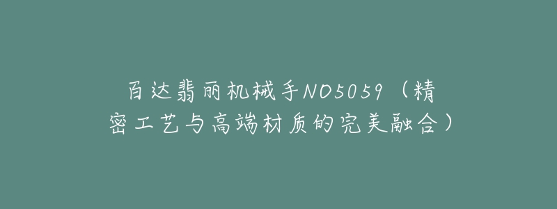 百达翡丽机械手NO5059(精密工艺与高端材质的完美融合)-名表号 百达翡丽机械手NO5059(精密工艺与高端材质的完美融合)