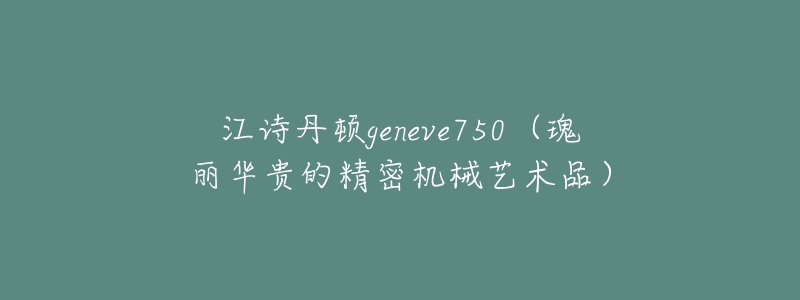 江诗丹顿geneve750(瑰丽华贵的精密机械艺术品)-名表号 江诗丹顿geneve750(瑰丽华贵的精密机械艺术品)