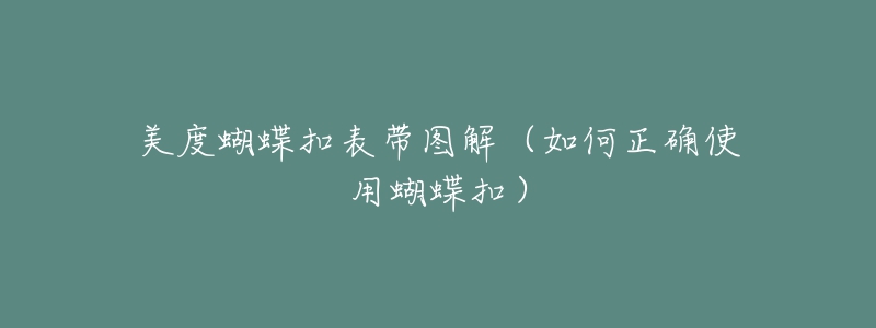 美度蝴蝶扣表带图解（如何正确使用蝴蝶扣）