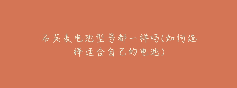 石英表电池型号都一样吗(如何选择适合自己的电池)-名表号 石英表电池型号都一样吗(如何选择适合自己的电池)