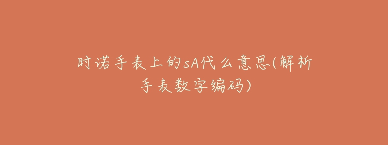时诺手表上的sA代么意思(解析手表数字编码)-名表号 时诺手表上的sA代么意思(解析手表数字编码)