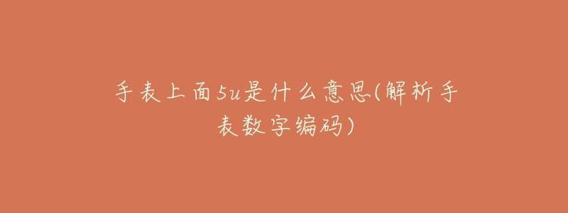 手表上面5u是什么意思(解析手表数字编码)-名表号 手表上面5u是什么意思(解析手表数字编码)