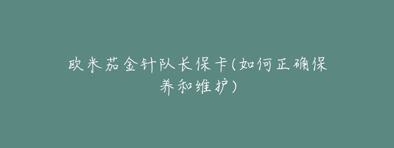 欧米茄金针队长保卡(如何正确保养和维护)-名表号 欧米茄金针队长保卡(如何正确保养和维护)