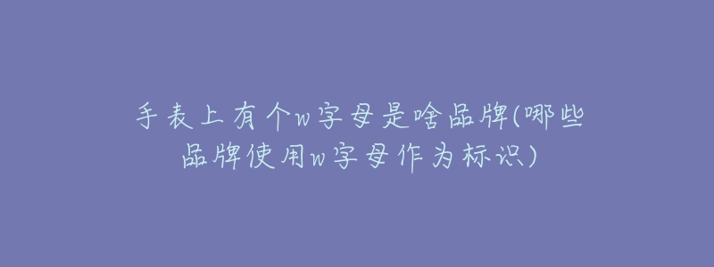 手表上有个w字母是啥品牌(哪些品牌使用w字母作为标识)-名表号 手表上有个w字母是啥品牌(哪些品牌使用w字母作为标识)