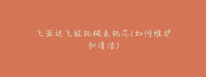 飞亚达飞致机械表机芯(如何维护和清洁)-名表号 飞亚达飞致机械表机芯(如何维护和清洁)