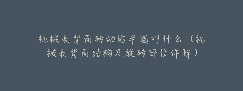 机械表背面转动的半圆叫什么(机械表背面结构及旋转部位详解)-名表号 机械表背面转动的半圆叫什么(机械表背面结构及旋转部位详解)