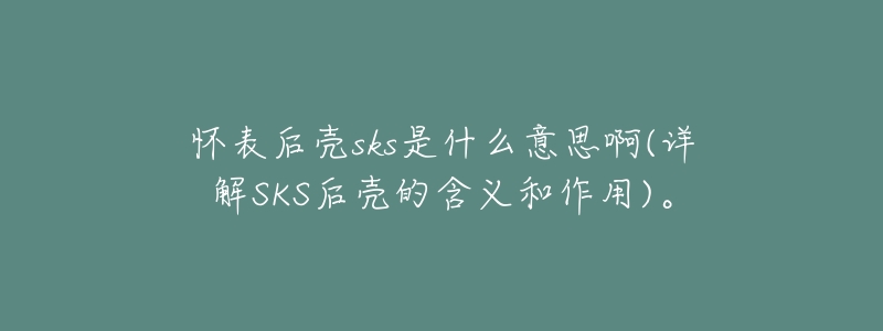 怀表后壳sks是什么意思啊(详解SKS后壳的含义和作用)。-名表号 怀表后壳sks是什么意思啊(详解SKS后壳的含义和作用)。