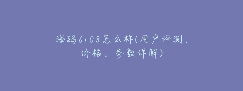 海鸥6108怎么样(用户评测、价格、参数详解)
