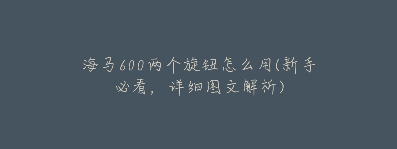 海马600两个旋钮怎么用(新手必看,详细图文解析)-名表号 海马600两个旋钮怎么用(新手必看,详细图文解析)