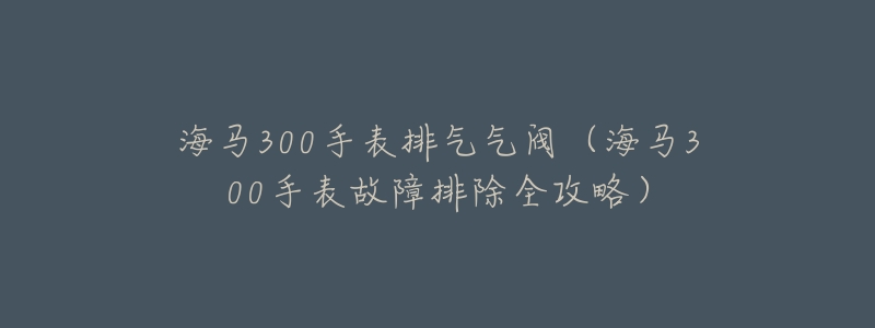 海马300手表排气气阀(海马300手表故障排除全攻略)-名表号 海马300手表排气气阀(海马300手表故障排除全攻略)