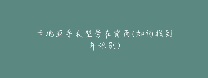 卡地亚手表型号在背面(如何找到并识别)