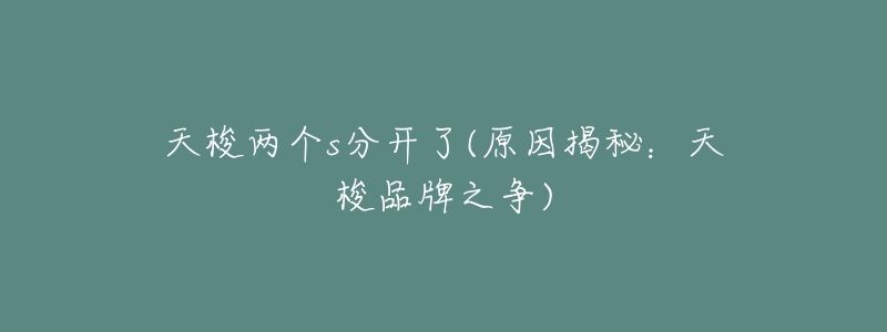 天梭两个s分开了(原因揭秘:天梭品牌之争)-名表号 天梭两个s分开了(原因揭秘:天梭品牌之争)