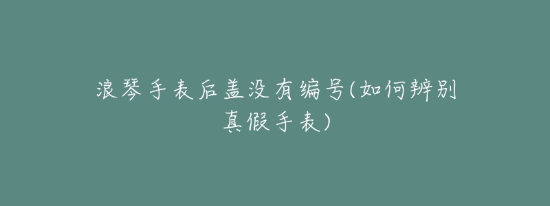 浪琴手表后盖没有编号(如何辨别真假手表)