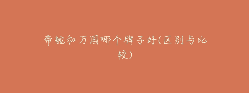 帝舵和万国哪个牌子好(区别与比较)