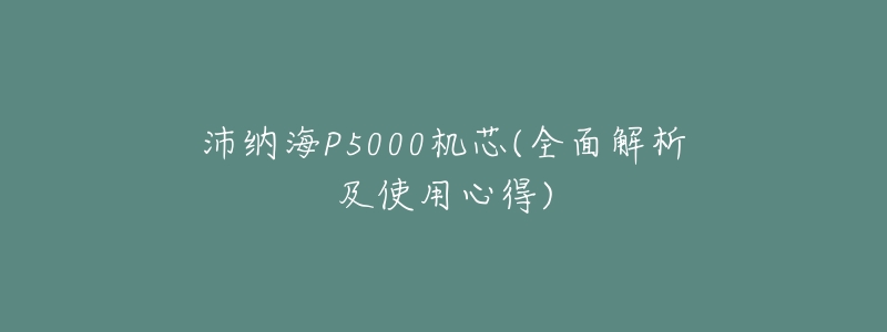 沛纳海P5000机芯(全面解析及使用心得)-名表号 沛纳海P5000机芯(全面解析及使用心得)