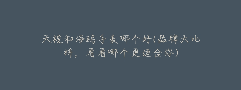 天梭和海鸥手表哪个好(品牌大比拼,看看哪个更适合你)-名表号 天梭和海鸥手表哪个好(品牌大比拼,看看哪个更适合你)