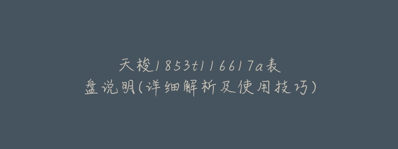 天梭1853t116617a表盘说明(详细解析及使用技巧)-名表号 天梭1853t116617a表盘说明(详细解析及使用技巧)