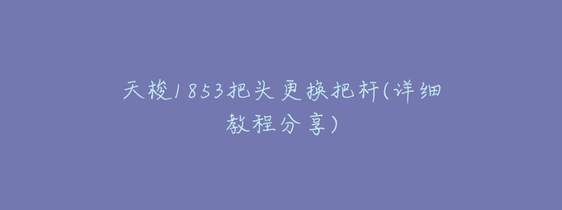 天梭1853把头更换把杆(详细教程分享)