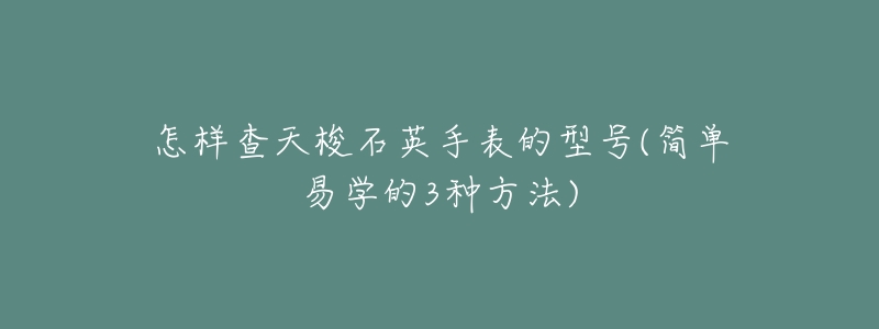 怎样查天梭石英手表的型号(简单易学的3种方法)-名表号 怎样查天梭石英手表的型号(简单易学的3种方法)