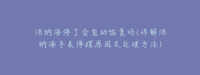 沛纳海停了会自动恢复吗(详解沛纳海手表停摆原因及处理方法)-名表号 沛纳海停了会自动恢复吗(详解沛纳海手表停摆原因及处理方法)
