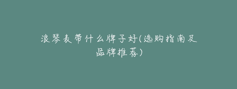 浪琴表带什么牌子好(选购指南及品牌推荐)-名表号 浪琴表带什么牌子好(选购指南及品牌推荐)
