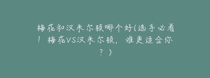 梅花和汉米尔顿哪个好(选手必看!梅花VS汉米尔顿,谁更适合你?)-名表号 梅花和汉米尔顿哪个好(选手必看!梅花VS汉米尔顿,谁更适合你?)