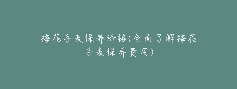 梅花手表保养价格(全面了解梅花手表保养费用)-名表号 梅花手表保养价格(全面了解梅花手表保养费用)