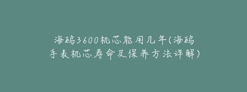 海鸥3600机芯能用几年(海鸥手表机芯寿命及保养方法详解)-名表号 海鸥3600机芯能用几年(海鸥手表机芯寿命及保养方法详解)