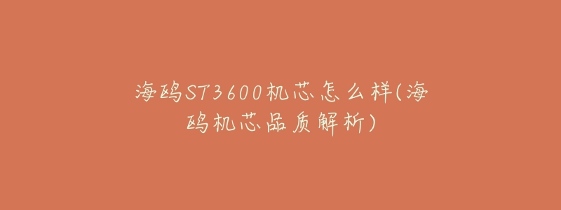 海鸥ST3600机芯怎么样(海鸥机芯品质解析)-名表号 海鸥ST3600机芯怎么样(海鸥机芯品质解析)