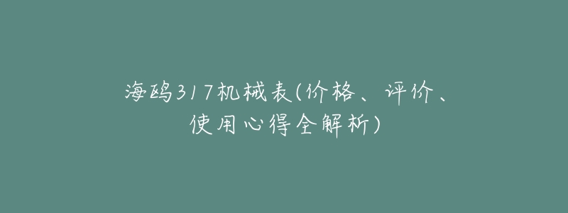 海鸥317机械表(价格、评价、使用心得全解析)-名表号 海鸥317机械表(价格、评价、使用心得全解析)