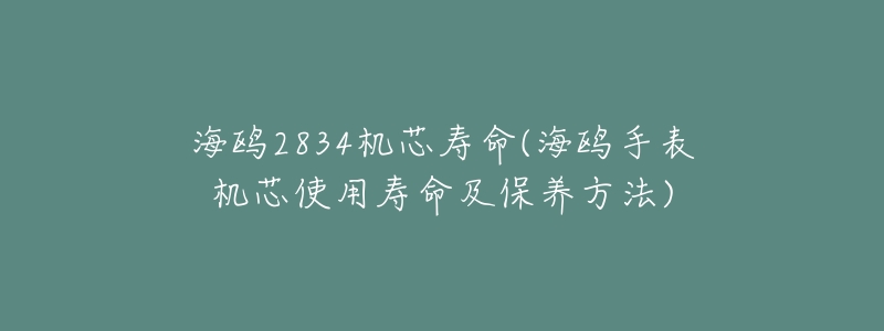 海鸥2834机芯寿命(海鸥手表机芯使用寿命及保养方法)-名表号 海鸥2834机芯寿命(海鸥手表机芯使用寿命及保养方法)