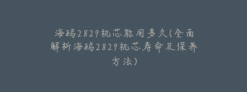 海鸥2829机芯能用多久(全面解析海鸥2829机芯寿命及保养方法)-名表号 海鸥2829机芯能用多久(全面解析海鸥2829机芯寿命及保养方法)