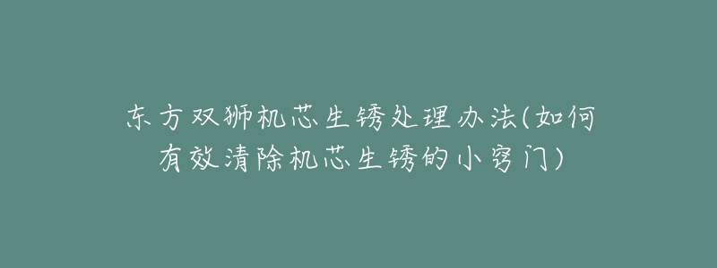 东方双狮机芯生锈处理办法(如何有效清除机芯生锈的小窍门)-名表号 东方双狮机芯生锈处理办法(如何有效清除机芯生锈的小窍门)