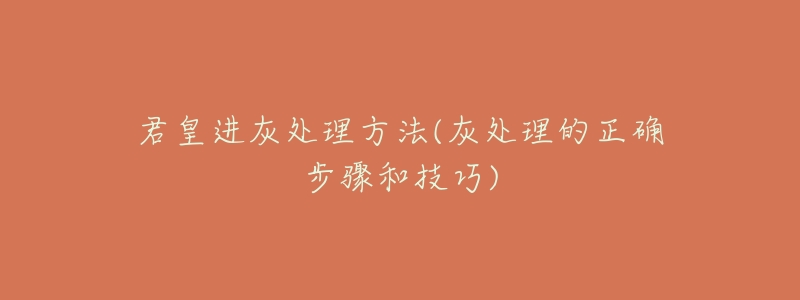 君皇进灰处理方法(灰处理的正确步骤和技巧)