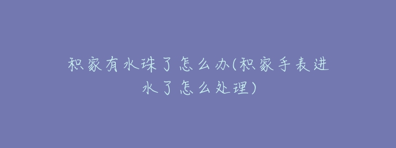 积家有水珠了怎么办(积家手表进水了怎么处理)-名表号 积家有水珠了怎么办(积家手表进水了怎么处理)