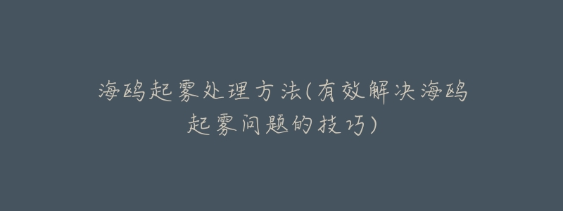 海鸥起雾处理方法(有效解决海鸥起雾问题的技巧)-名表号 海鸥起雾处理方法(有效解决海鸥起雾问题的技巧)