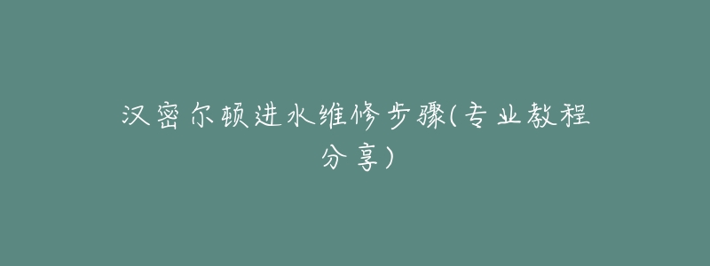 汉密尔顿进水维修步骤(专业教程分享)-名表号 汉密尔顿进水维修步骤(专业教程分享)