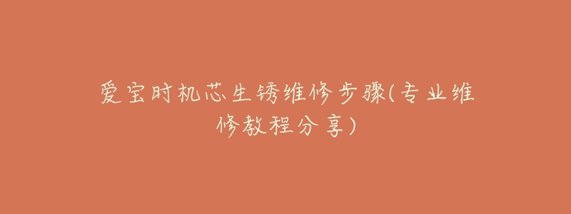 爱宝时机芯生锈维修步骤(专业维修教程分享)-名表号 爱宝时机芯生锈维修步骤(专业维修教程分享)