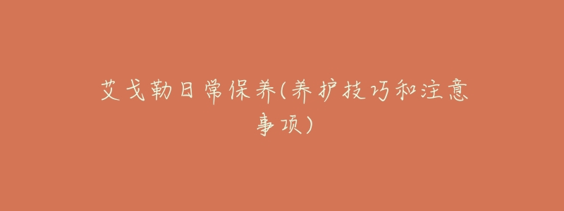 艾戈勒日常保养(养护技巧和注意事项)-名表号 艾戈勒日常保养(养护技巧和注意事项)