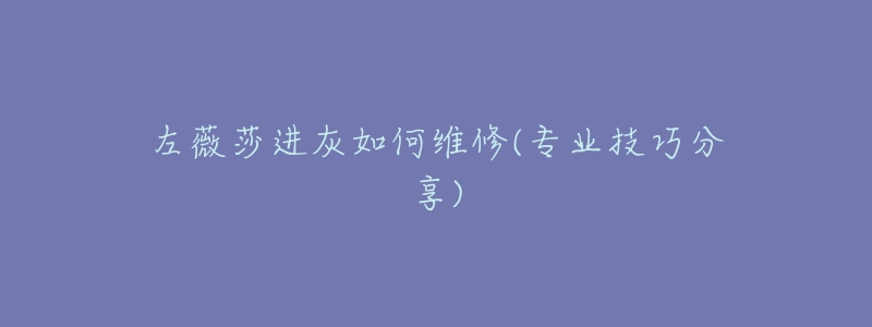 左薇莎进灰如何维修(专业技巧分享)-名表号 左薇莎进灰如何维修(专业技巧分享)