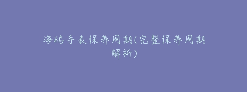 海鸥手表保养周期(完整保养周期解析)-名表号 海鸥手表保养周期(完整保养周期解析)