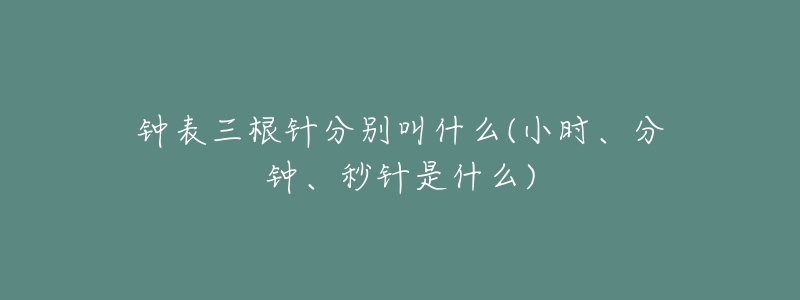 钟表三根针分别叫什么(小时、分钟、秒针是什么)-名表号 钟表三根针分别叫什么(小时、分钟、秒针是什么)