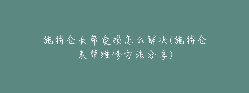施特仑表带受损怎么解决(施特仑表带维修方法分享)-名表号 施特仑表带受损怎么解决(施特仑表带维修方法分享)