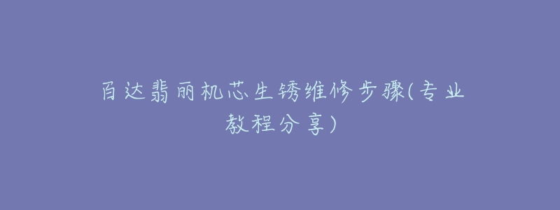 百达翡丽机芯生锈维修步骤(专业教程分享)-名表号 百达翡丽机芯生锈维修步骤(专业教程分享)