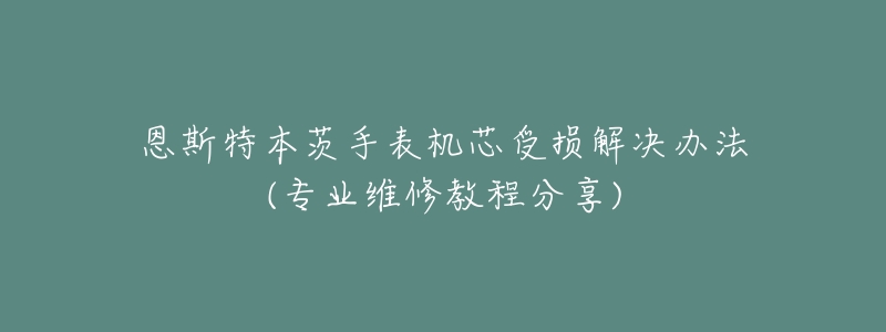 恩斯特本茨手表机芯受损解决办法(专业维修教程分享)-名表号 恩斯特本茨手表机芯受损解决办法(专业维修教程分享)