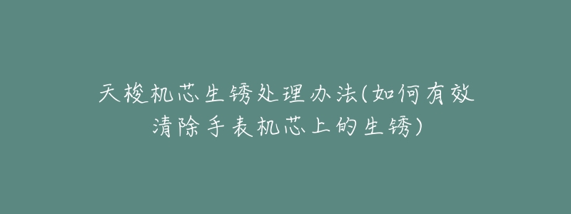 天梭机芯生锈处理办法(如何有效清除手表机芯上的生锈)-名表号 天梭机芯生锈处理办法(如何有效清除手表机芯上的生锈)
