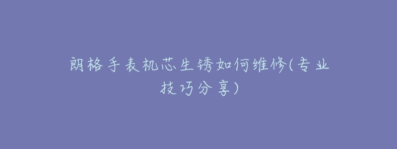朗格手表机芯生锈如何维修(专业技巧分享)-名表号 朗格手表机芯生锈如何维修(专业技巧分享)