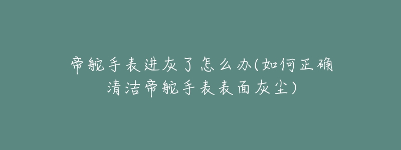 帝舵手表进灰了怎么办(如何正确清洁帝舵手表表面灰尘)-名表号 帝舵手表进灰了怎么办(如何正确清洁帝舵手表表面灰尘)