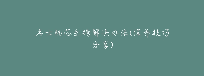 名士机芯生锈解决办法(保养技巧分享)-名表号 名士机芯生锈解决办法(保养技巧分享)