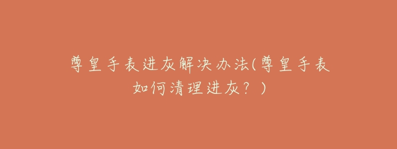 尊皇手表进灰解决办法(尊皇手表如何清理进灰？)